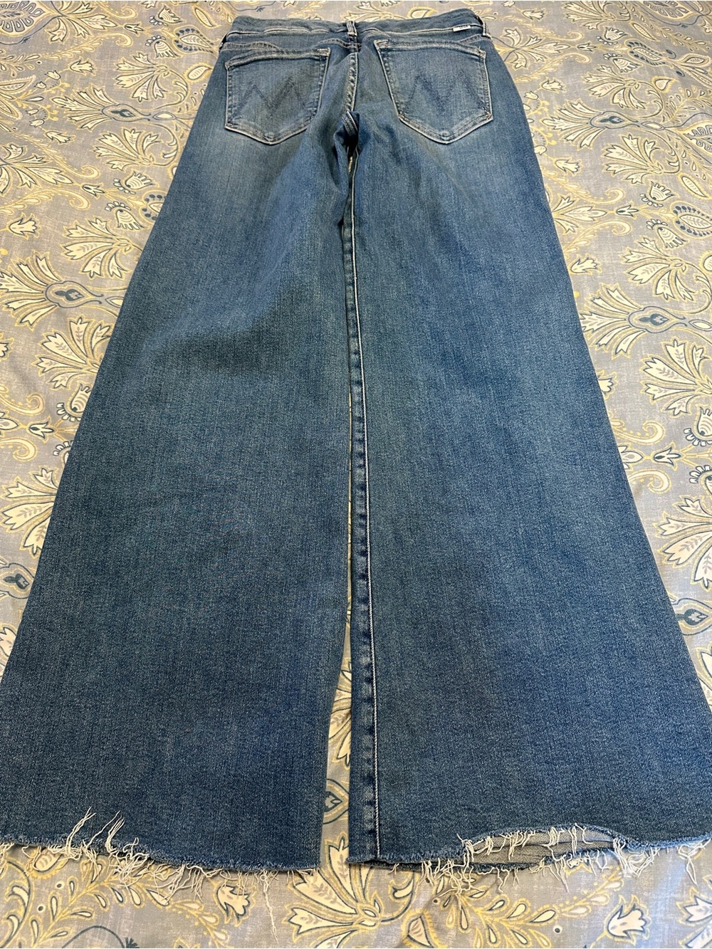 MOTHER Dark Blue Wide-Leg Flare Jeans - Picture 3 of 9